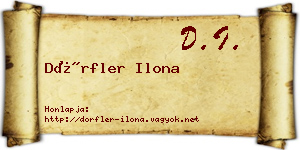 Dörfler Ilona névjegykártya